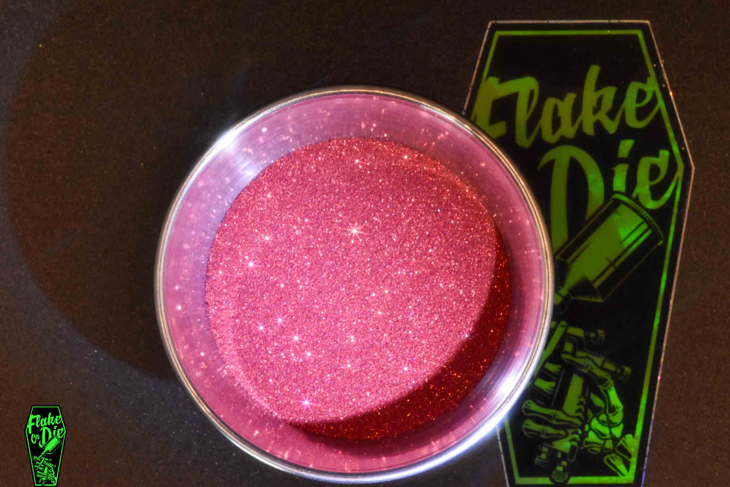Flake Or Die red metal flake size .004" square cut