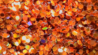 Atomic Pumpkin, Orange Holographic Metal Flake 015 hex