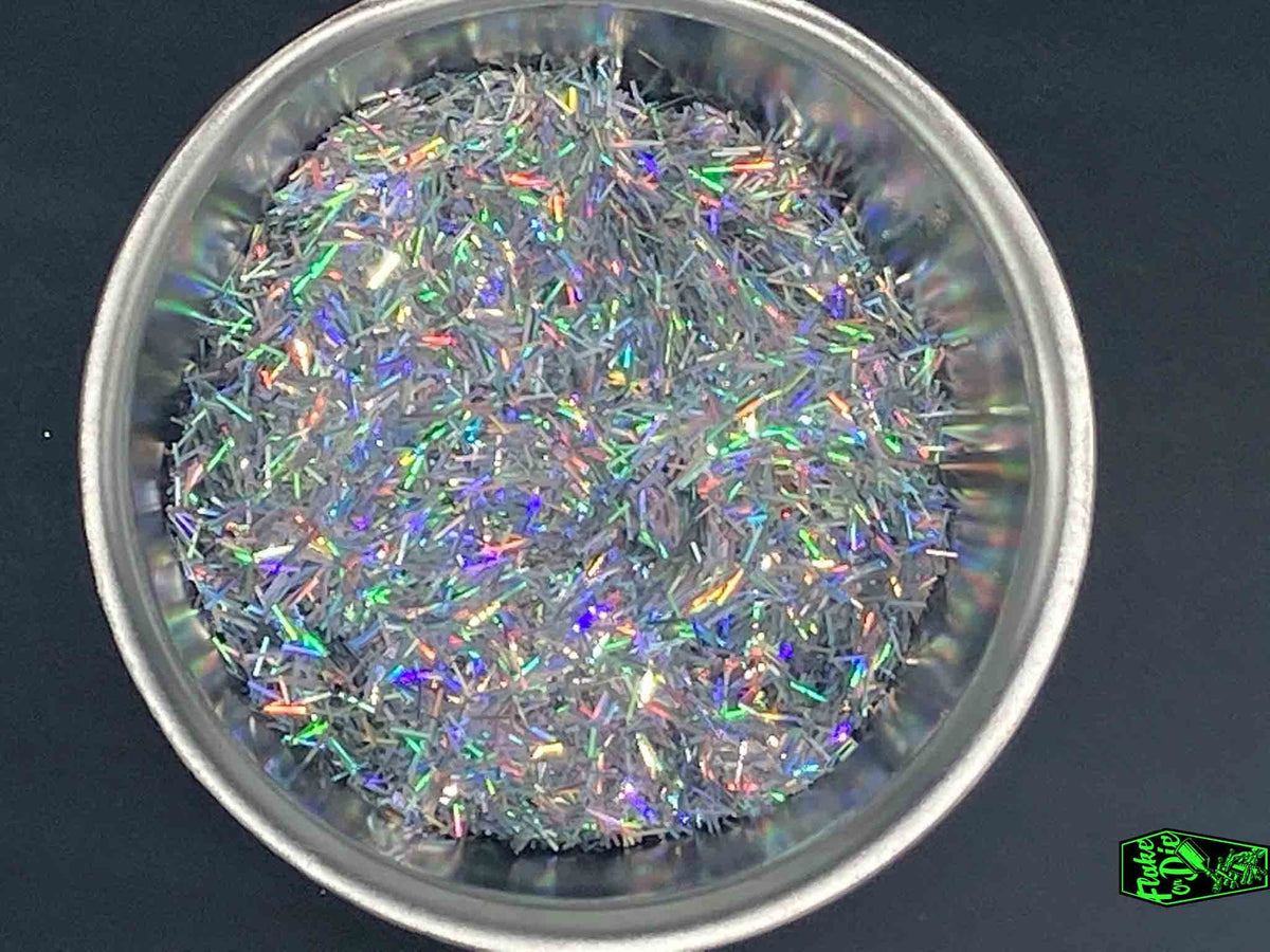 N Metal Splinter Stardust, Silver Holographic Metal Flake 125 splinter for custom paint ...